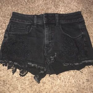 Black American Eagle shorts with lace